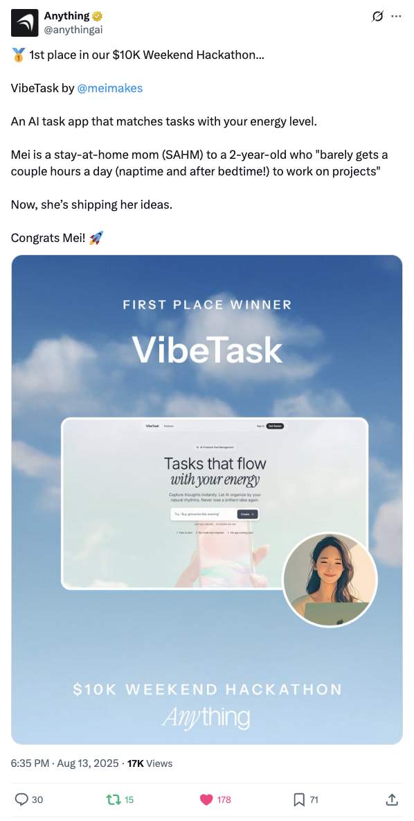 Anything $10k Weekend Hackathon Winner